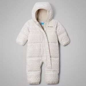 12-18M Columbia Infant Snow Snuggly Bunny II Bunting White Madras Tonal Like New